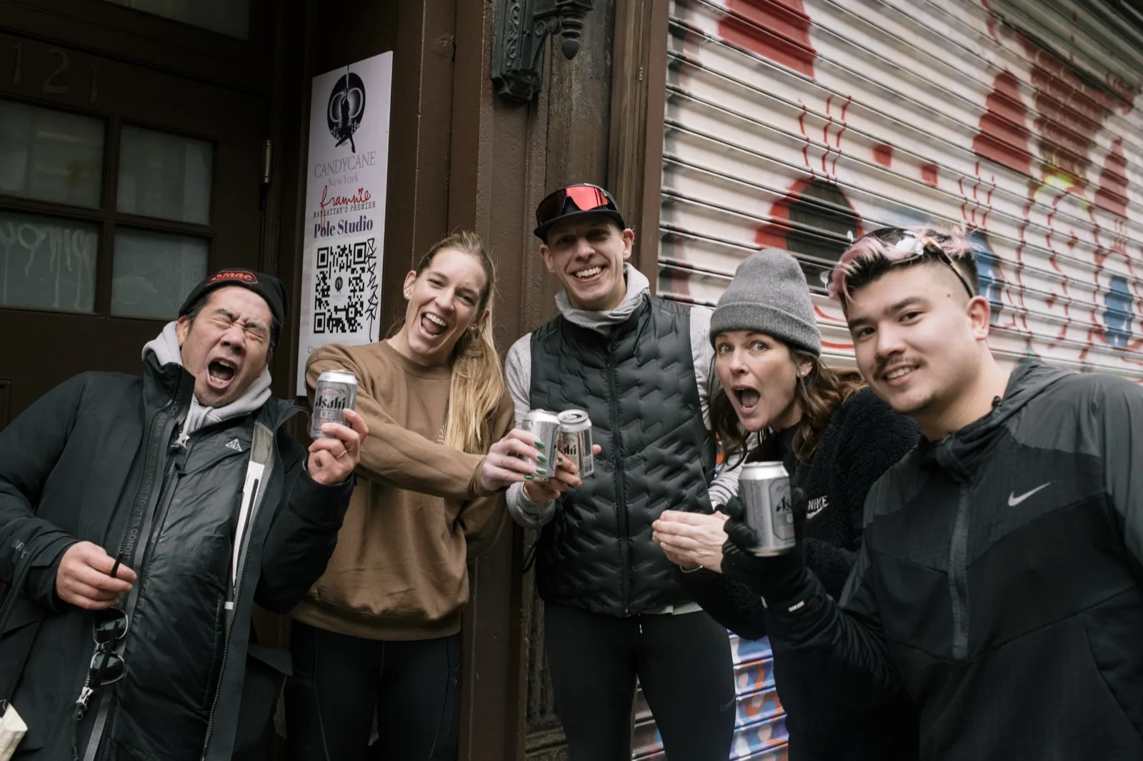 OMRC runners gathered outside Izakaya Juraku after a long run